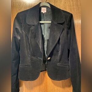 Chic Black Velvet Women's Blazer